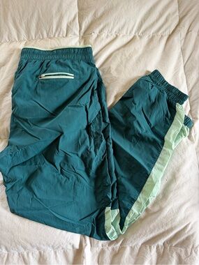 Reebok Teal Track Pants with Mint Trim